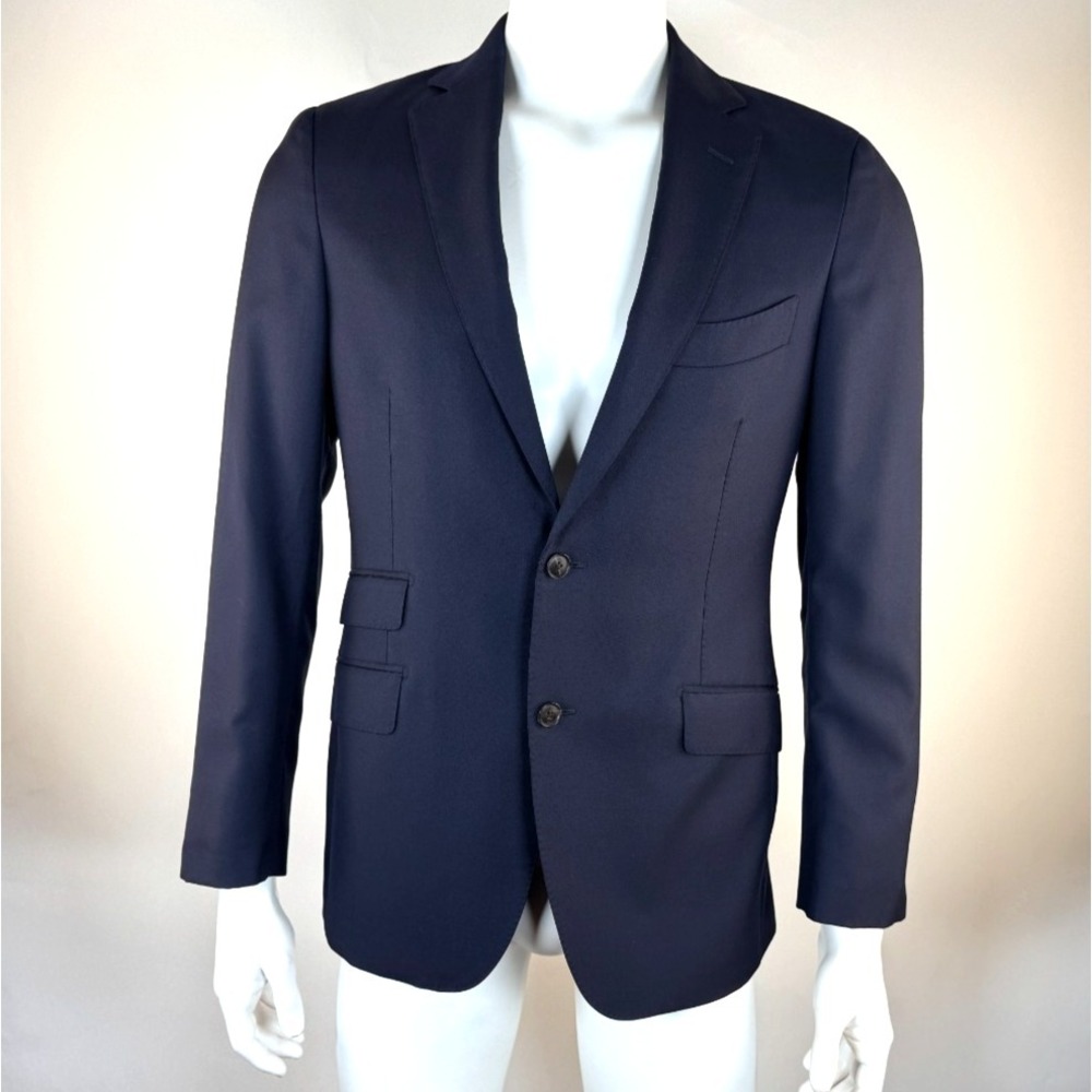 SuitSupply Vitale Barberis Canonico Wool Jacket Mens 38 EUC Double-Vented Navy